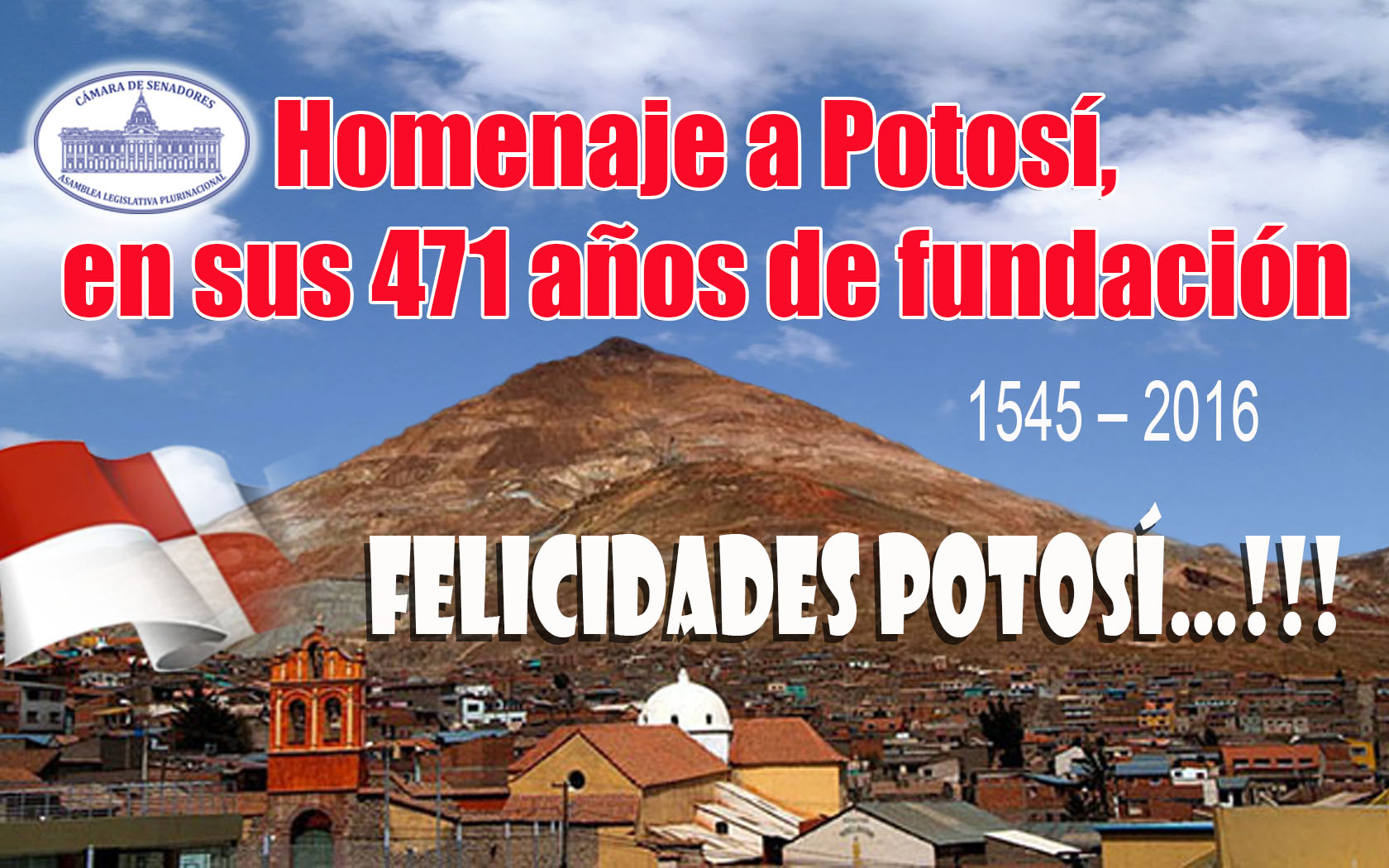 Senado aprueba homenaje a los 471 años de fundación de Potosí