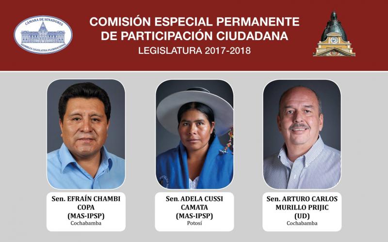 Senado designa miembros de la Comisión Especial Permanente de Participación Ciudadana por la Legislatura 2017 - 2018