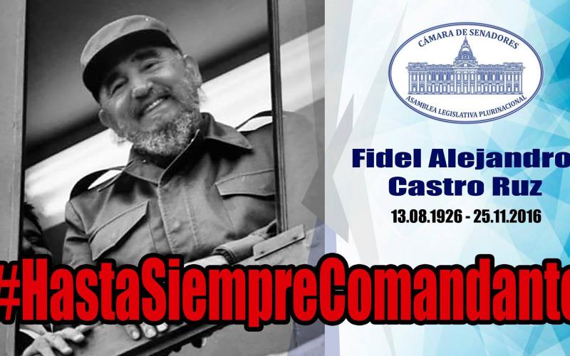 Senado Bolivia aprueba homenaje póstumo a Fidel Castro