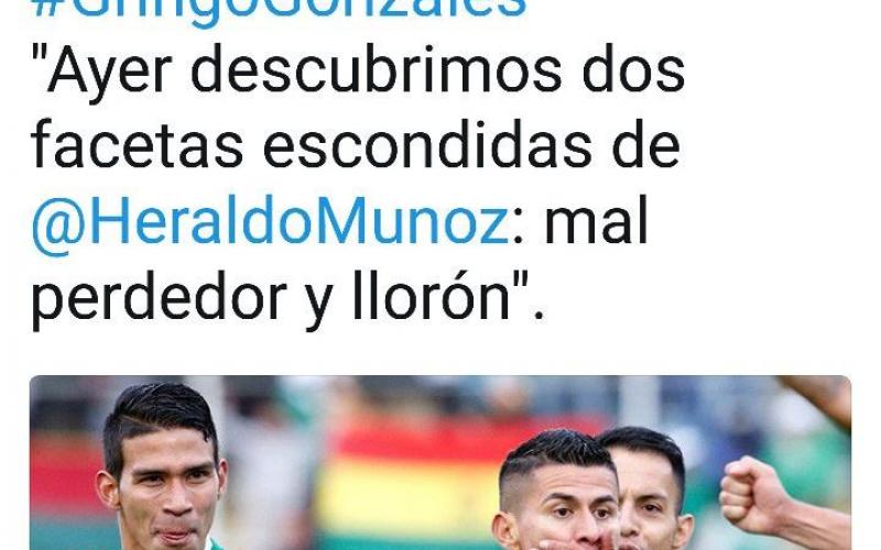 Gonzales: El Canciller Muñoz dejó ver dos facetas que no conocíamos, la de mal perdedor y llorón